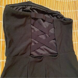Black Strapless Dress with Crisscross Back
